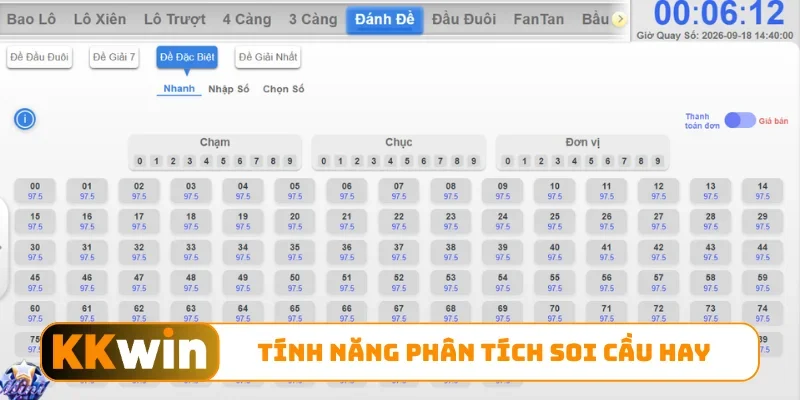 Tính năng phân tích soi cầu hay